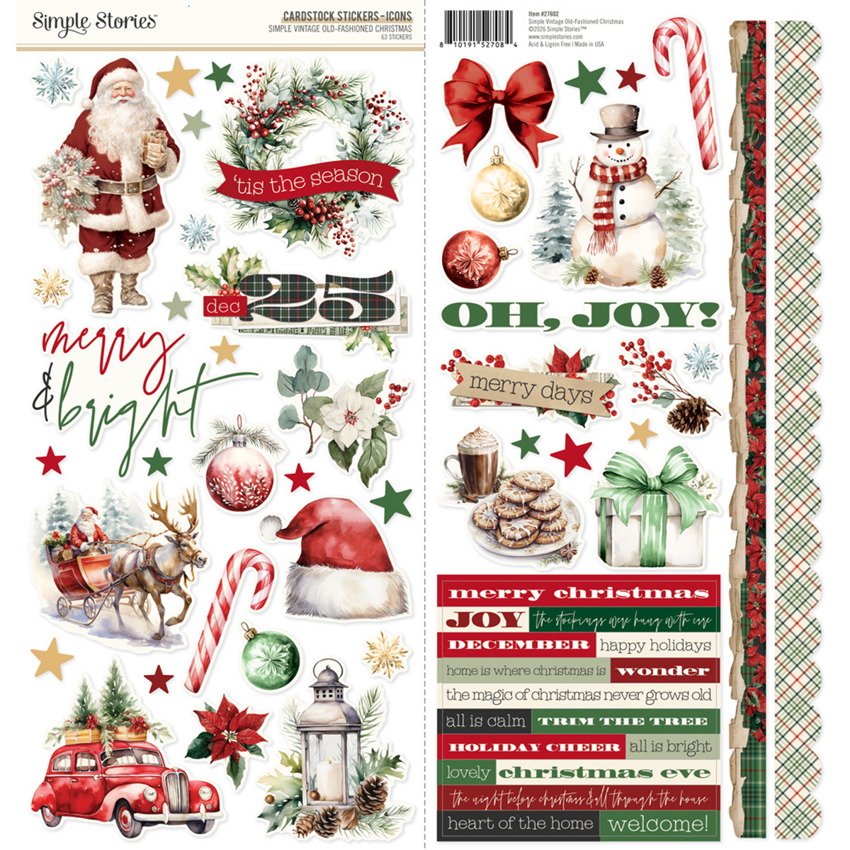 Simple Vintage Old-Fashioned Christmas Icons