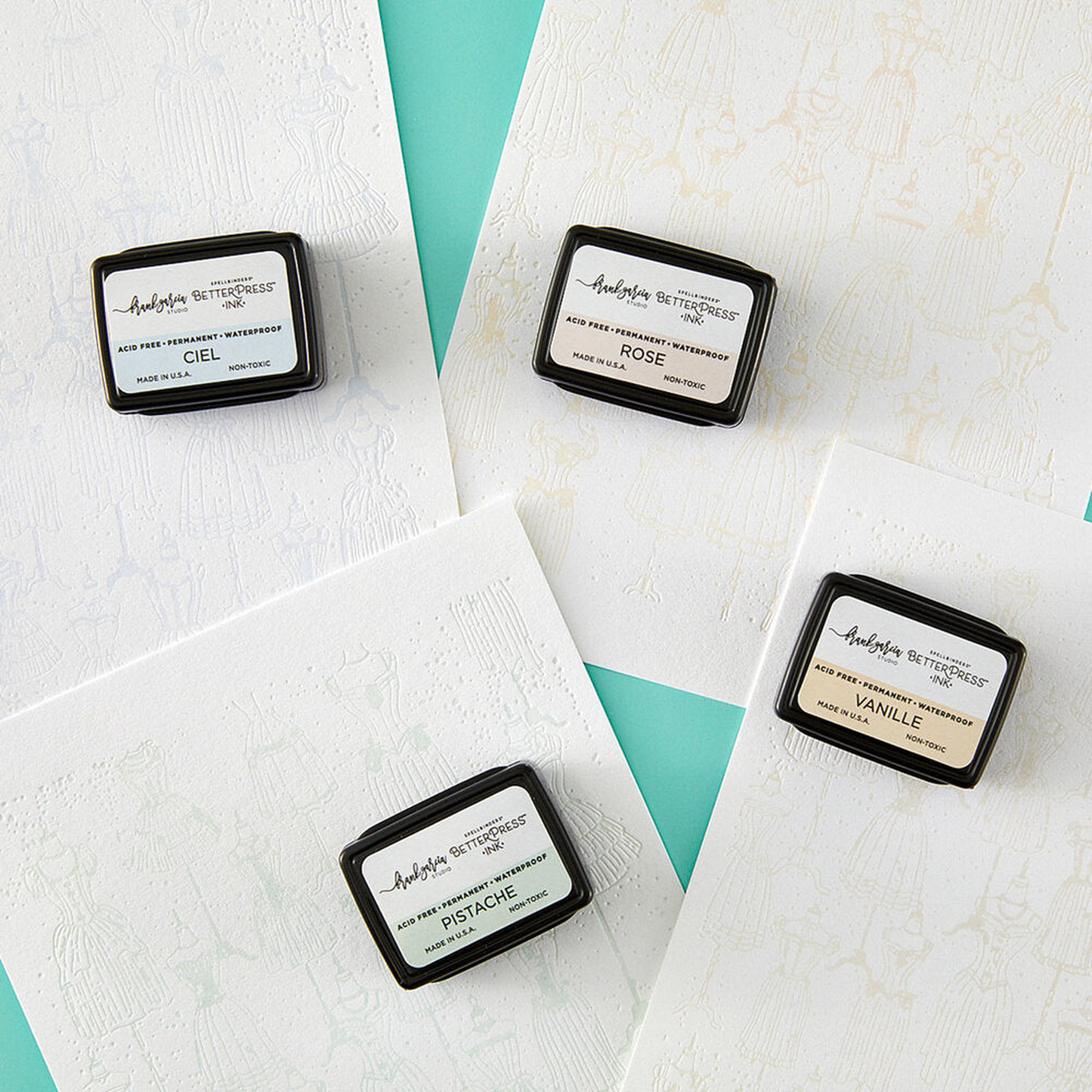 Buttons & Keepsakes BetterPress Ink Mini Set Blushing Macarons