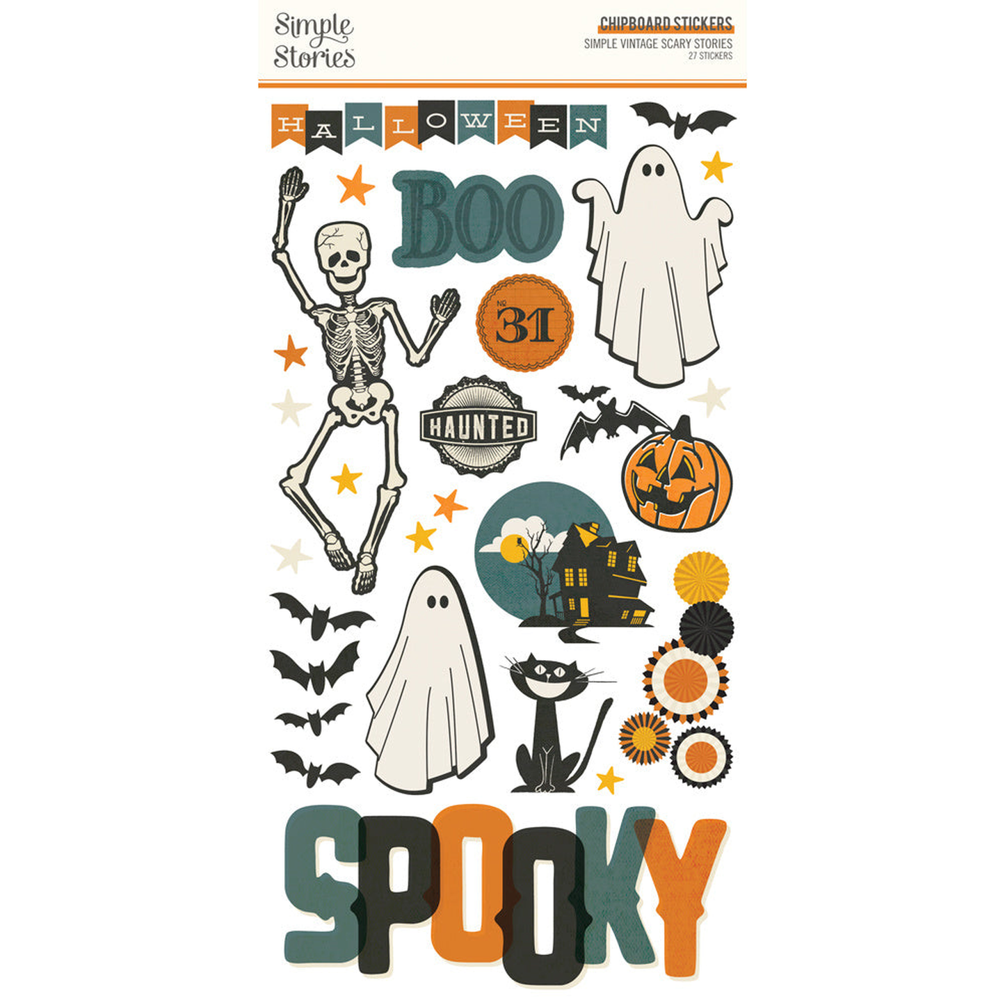 Simple Vintage Scary Stories Chipboard
