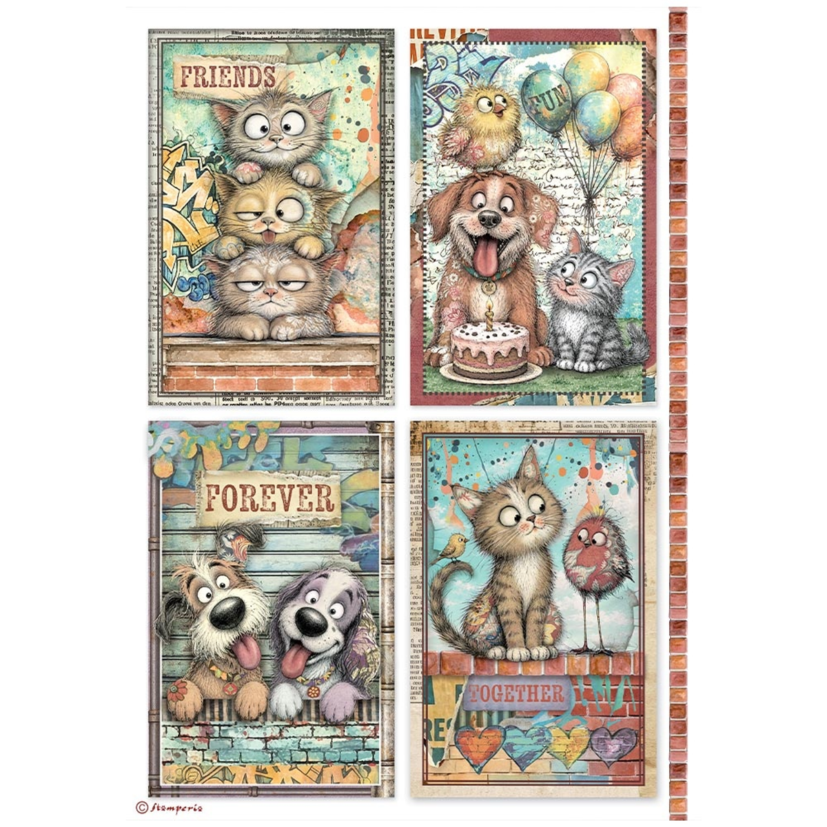 Furry Friends 2 Rice Paper Cards