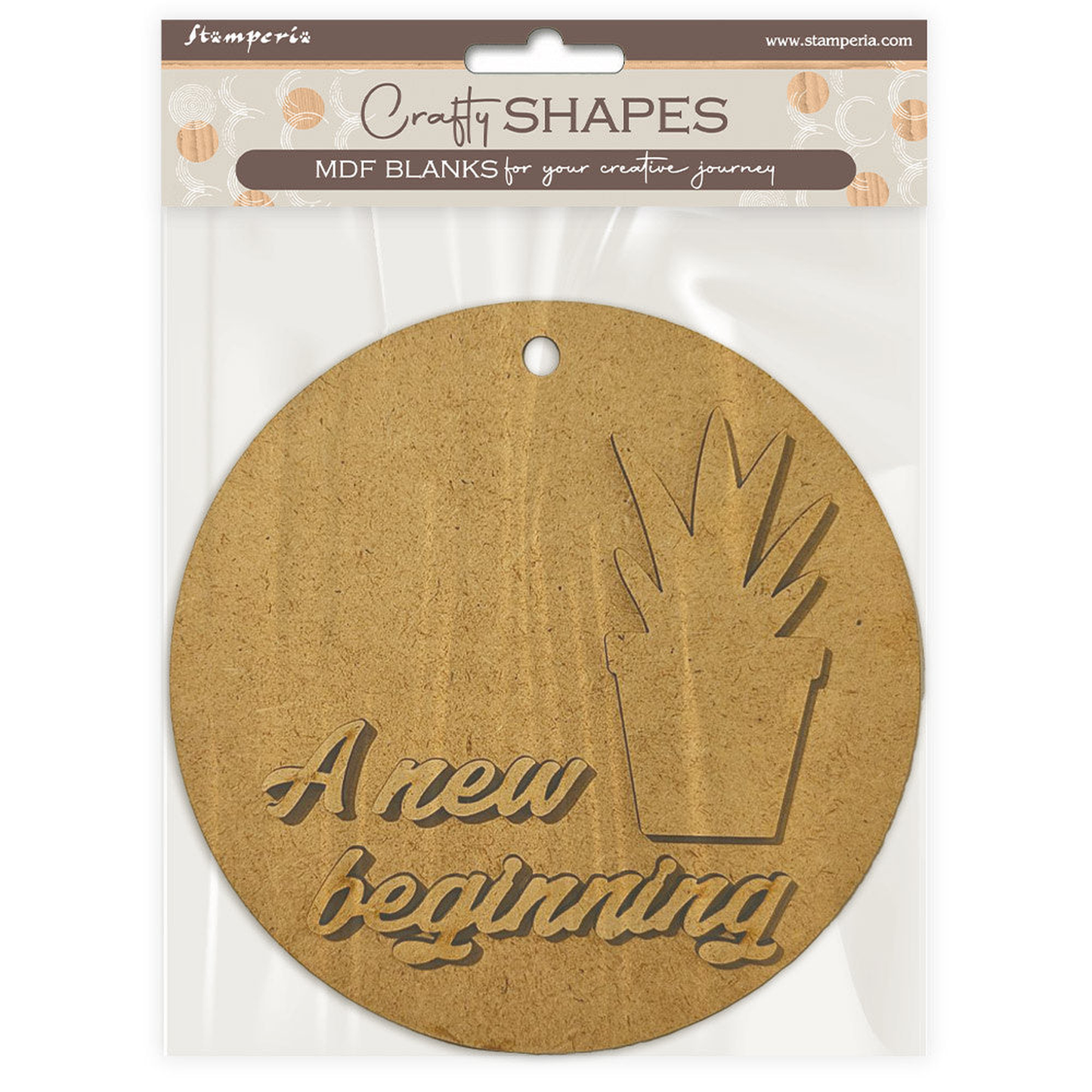 A New Beginning Crafty Shapes Blank Round Tag with Plant