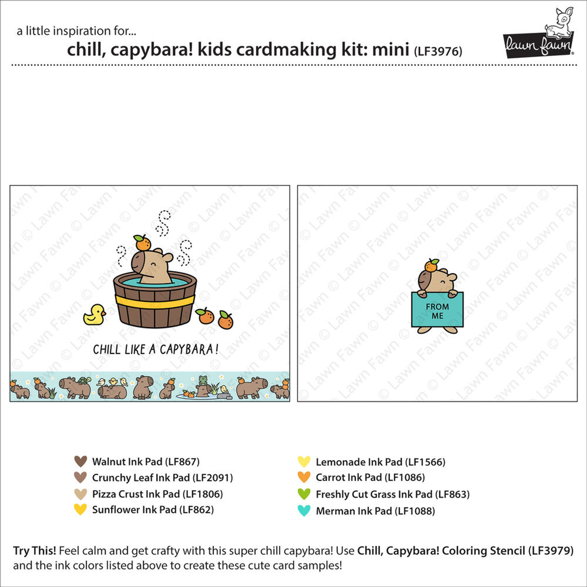 Chill, Capybara! Kids Cardmaking Kit Mini