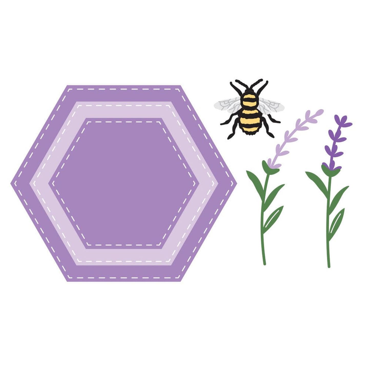 Simple Vintage Lavender Fields Hexagons