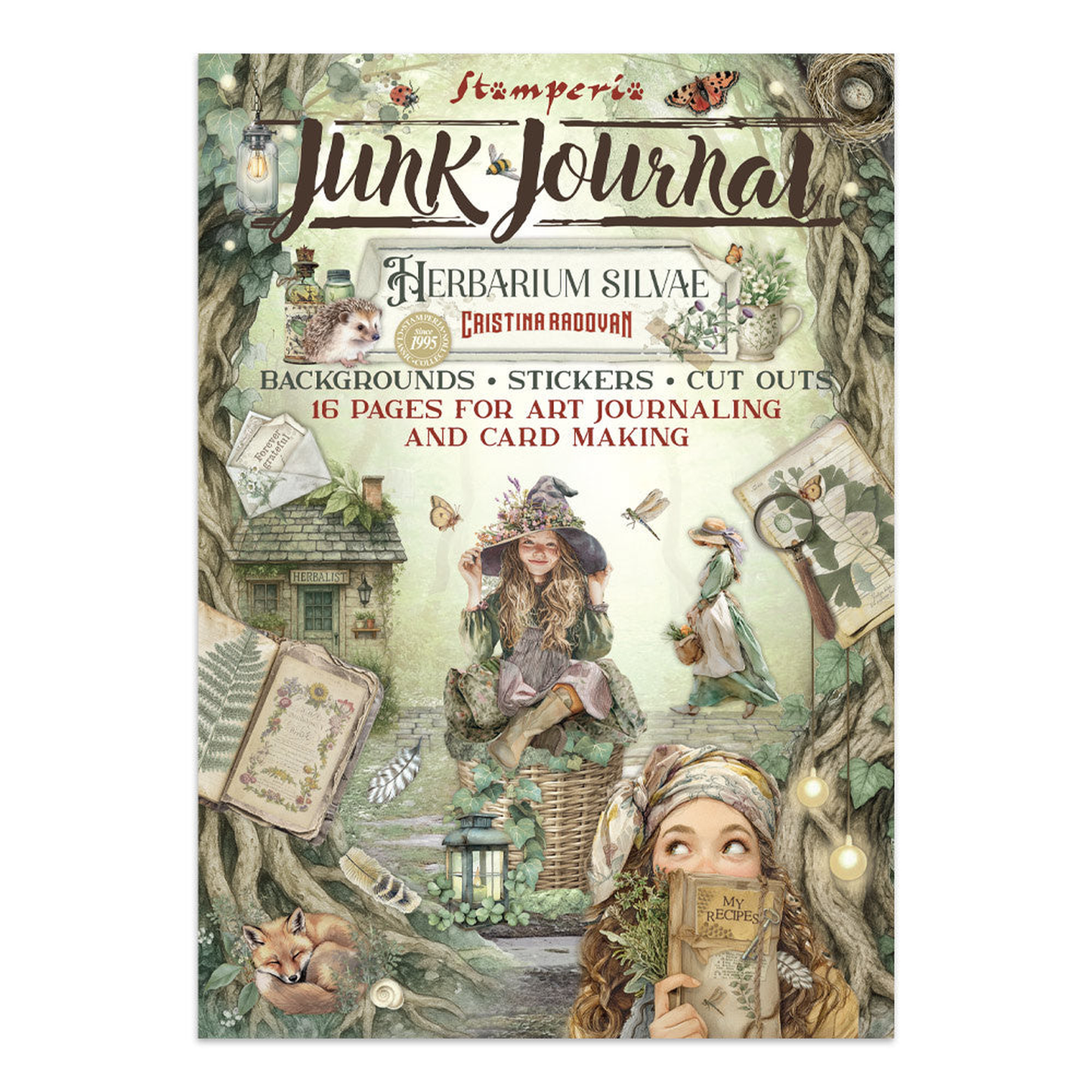 Herbarium Silvae Junk Journal Stickers, Backgrounds, Cut-Outs