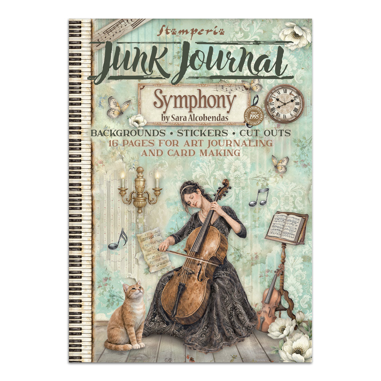 Symphony Junk Journal Stickers, Backgrounds, Cut-Outs