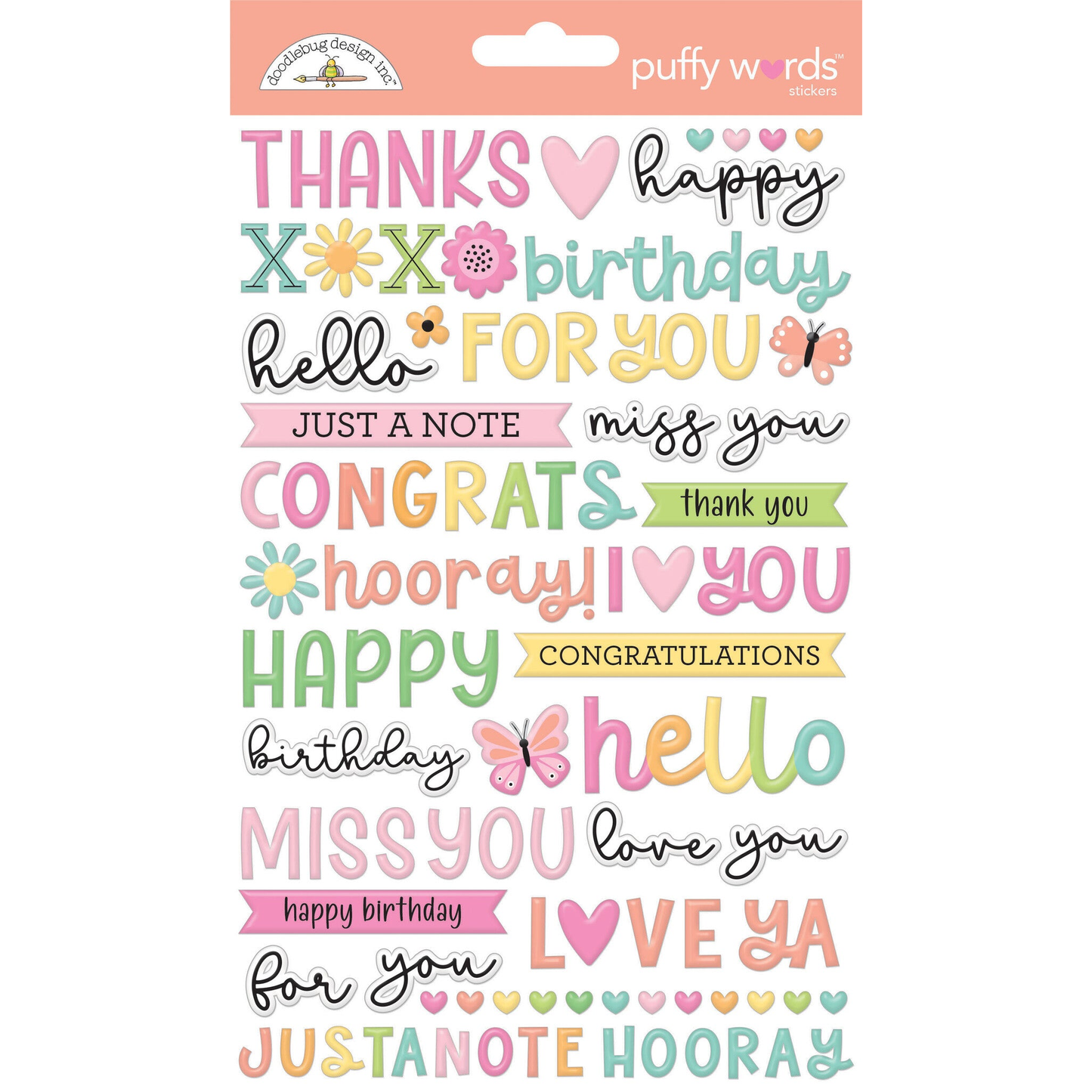 Butterfly Kisses Puffy Words