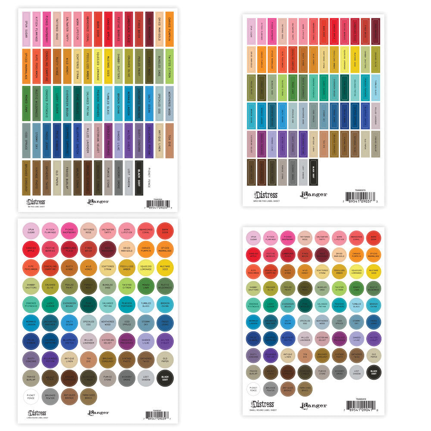 Tim Holtz Distress Label Assortment Sheets Black