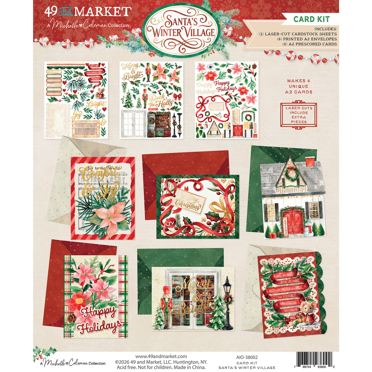 All-In-One Card Kit Santa's Winter Village