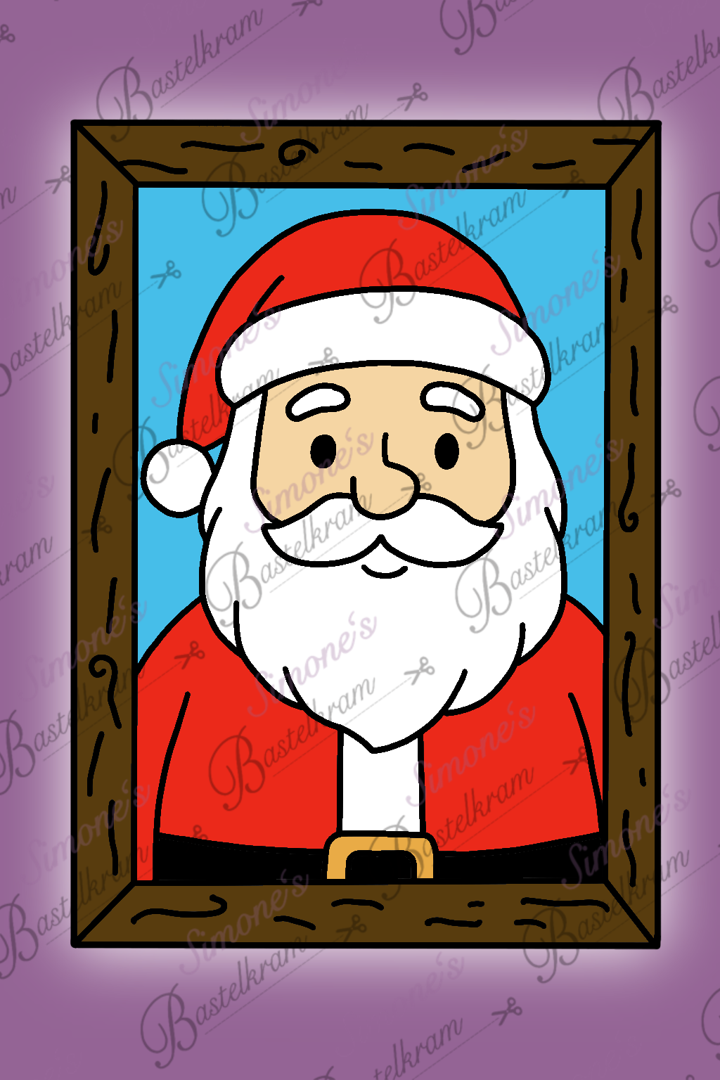 Digistamp Weihnachtsmann Porträt