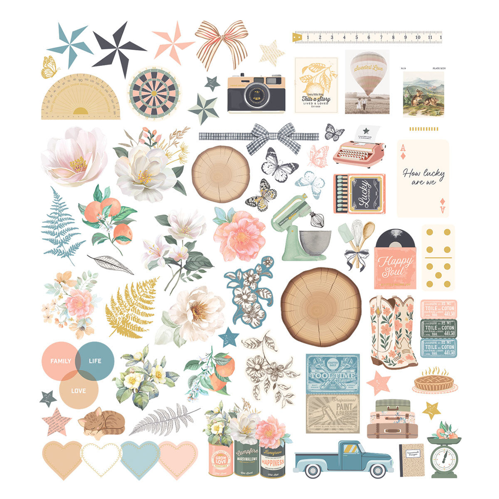 Clementine Diecut Cardstock Ephemera