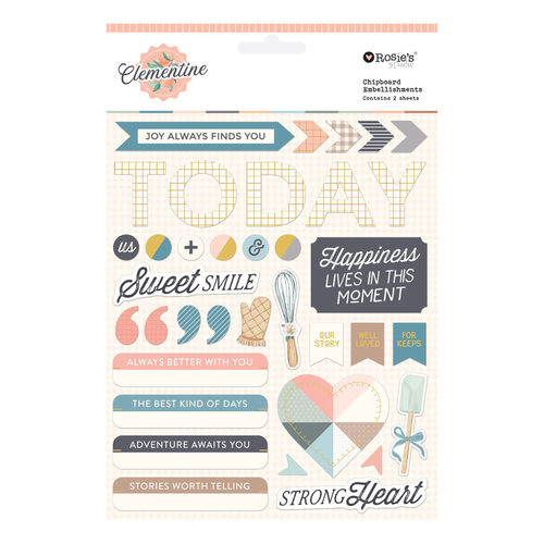 Clementine Chipboard Embellishments