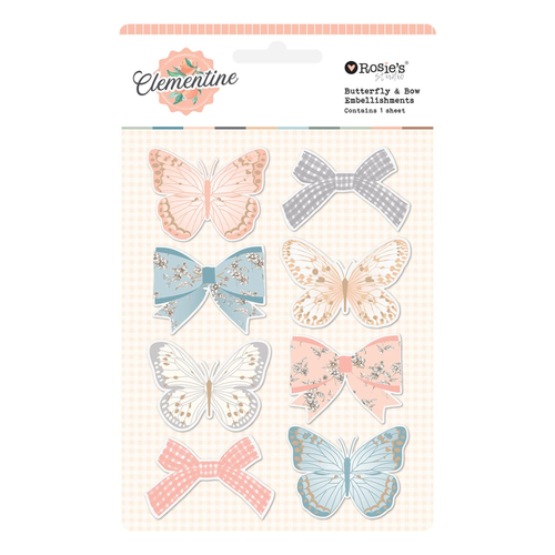 Clementine Embellishments Butterfly & Bow