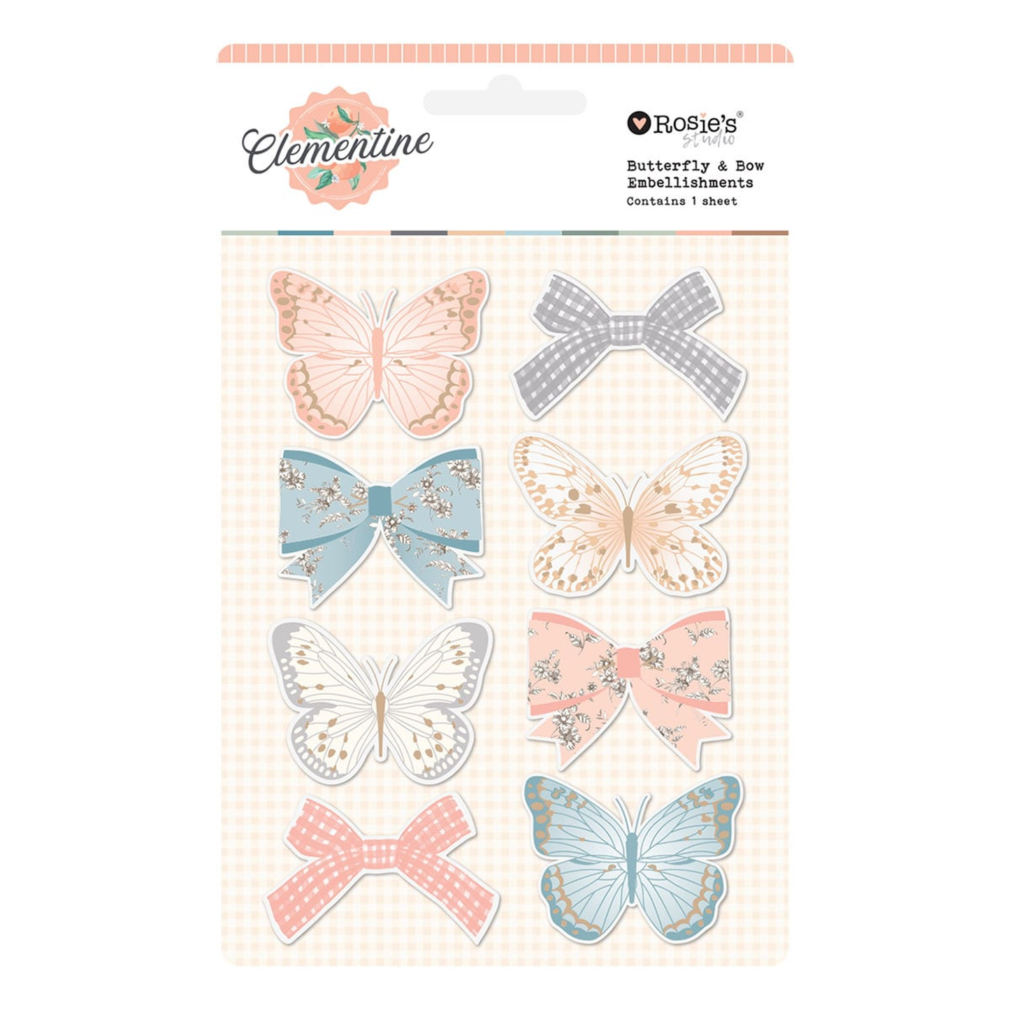 Clementine Embellishments Butterfly & Bow