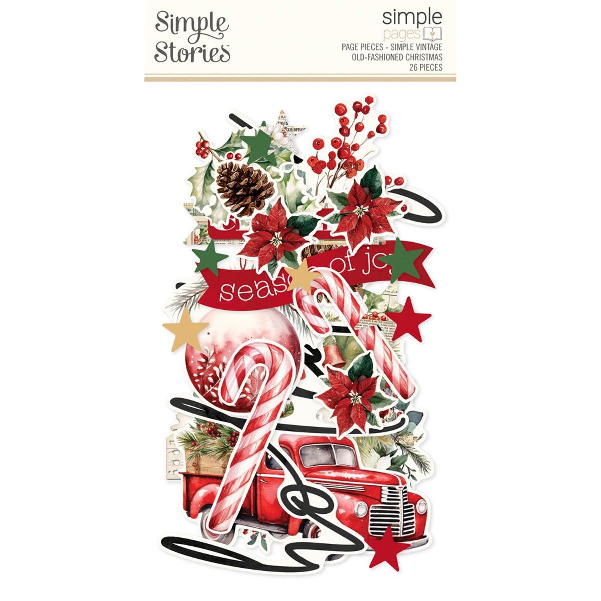 Simple Vintage Old-Fashioned Christmas Simple Pages Pieces