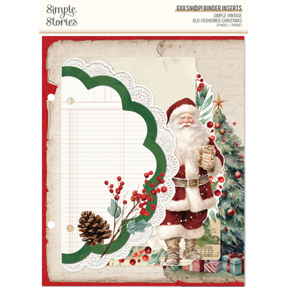 Simple Vintage Old-Fashioned Christmas SN@P! 6x8 Inch Binder Inserts