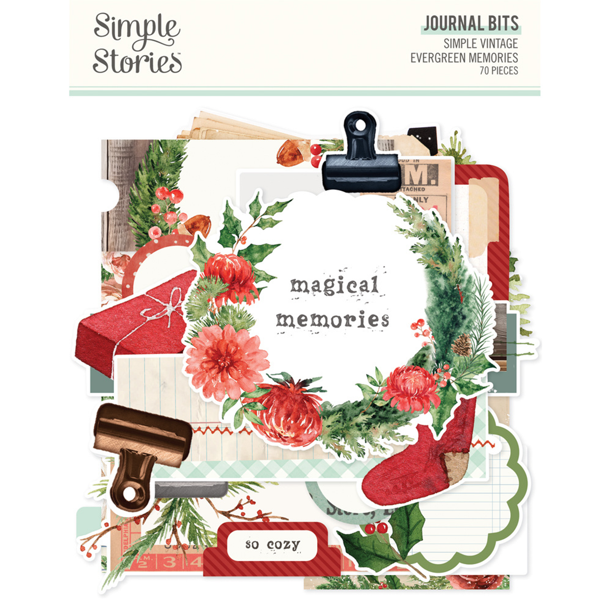 Simple Vintage Evergreen Memories Journal Bits & Pieces