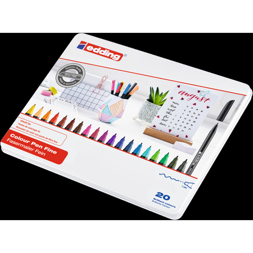 e-1200 Colour Pen Fine Set in Metal Box