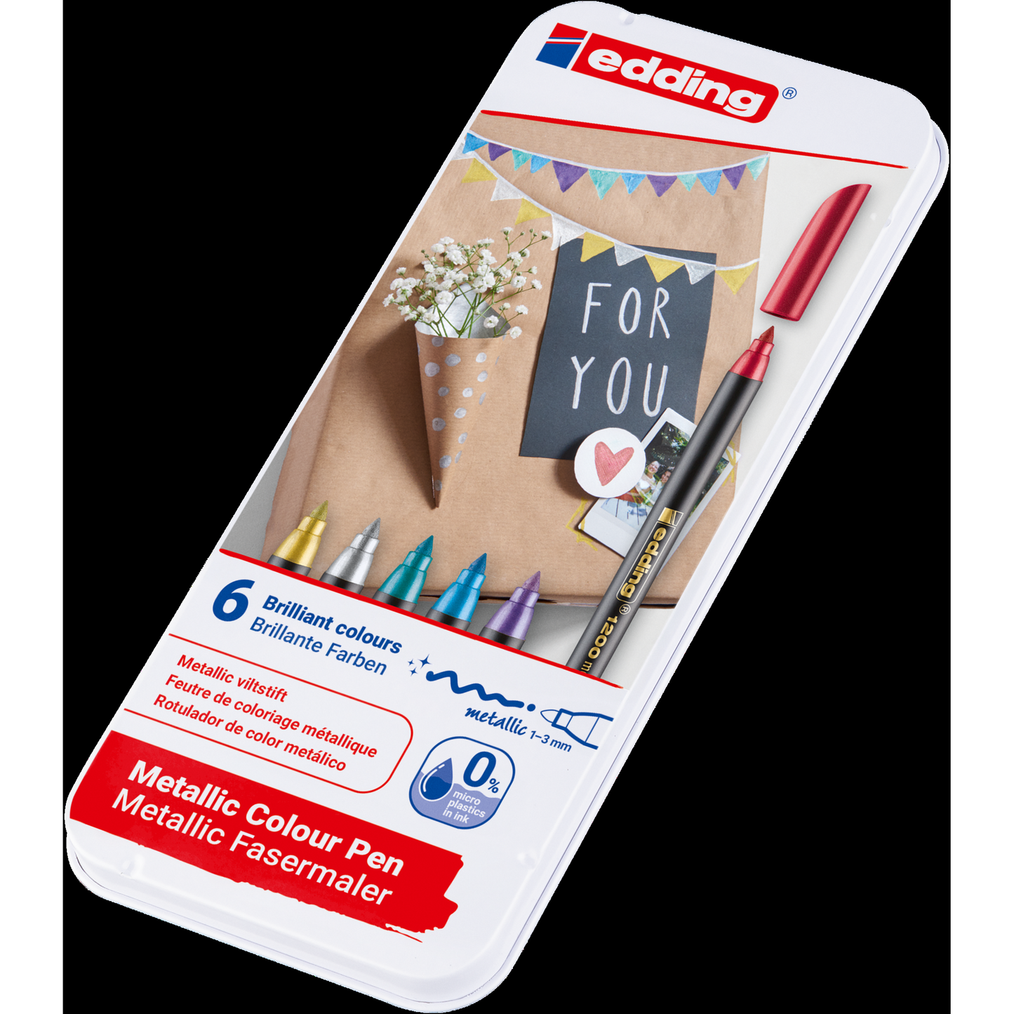 e-1200 Colour Pen Metallic Set in Metal Box