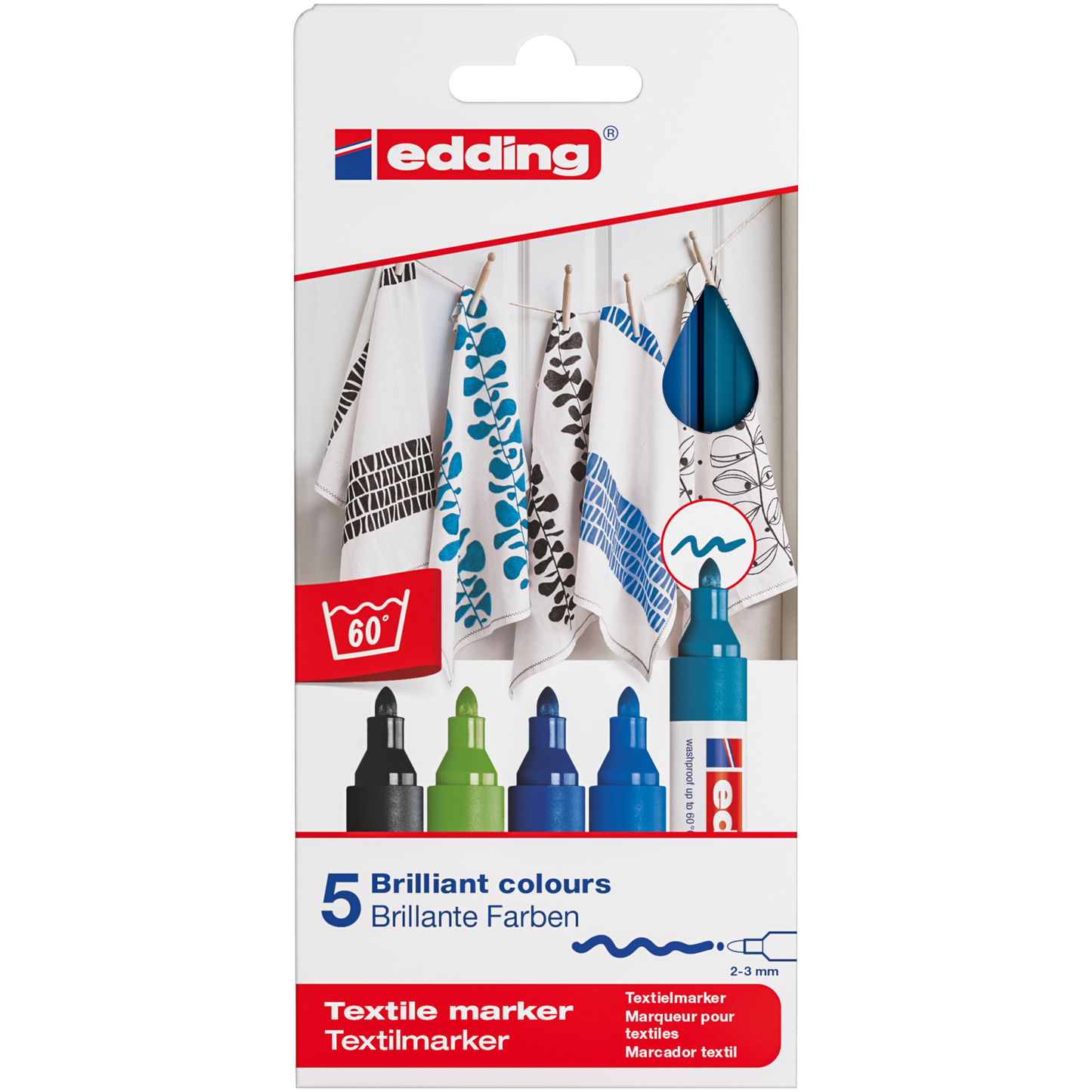 e-4500 Textile Marker Set Cool Colours