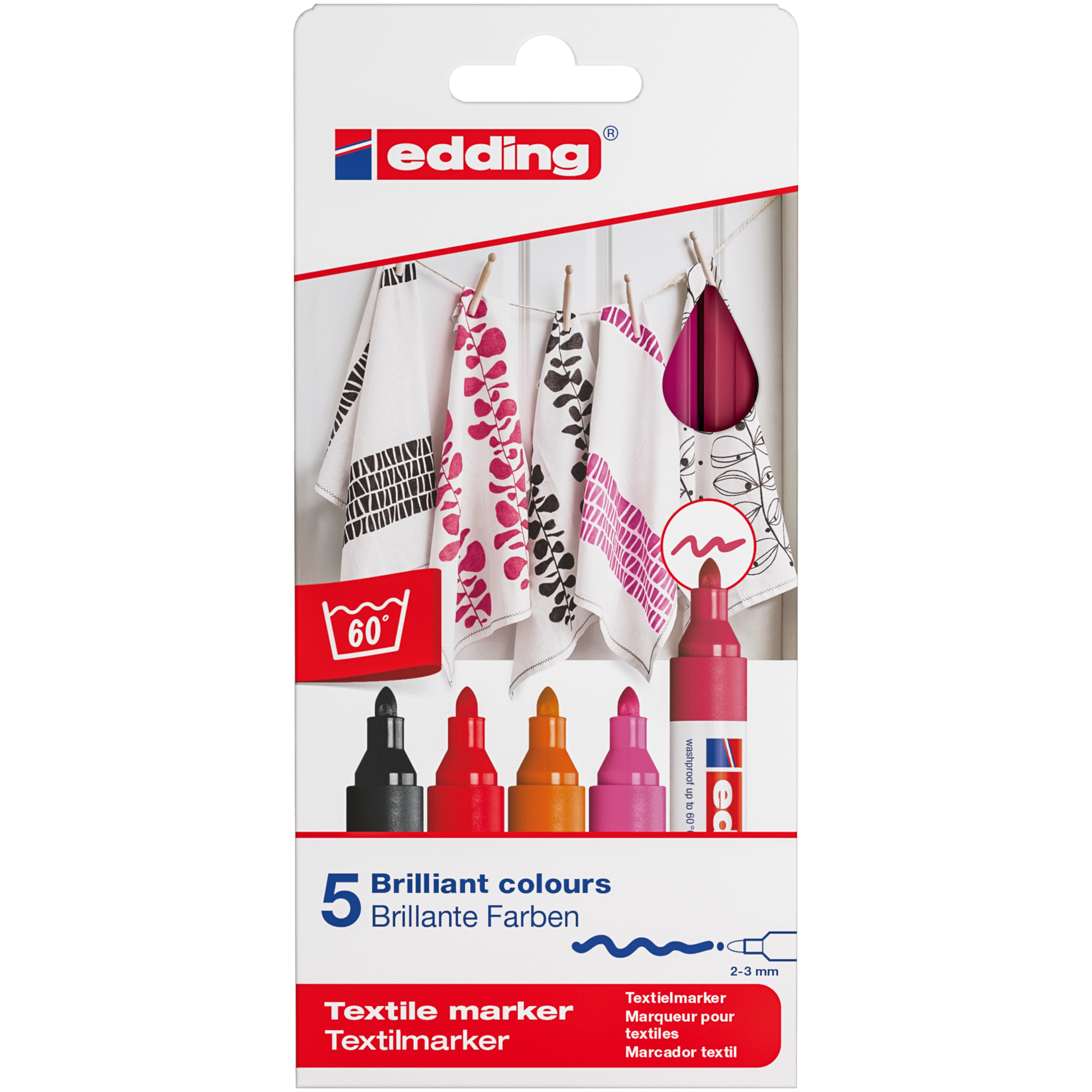 e-4500 Textile Marker Set Warm Colours
