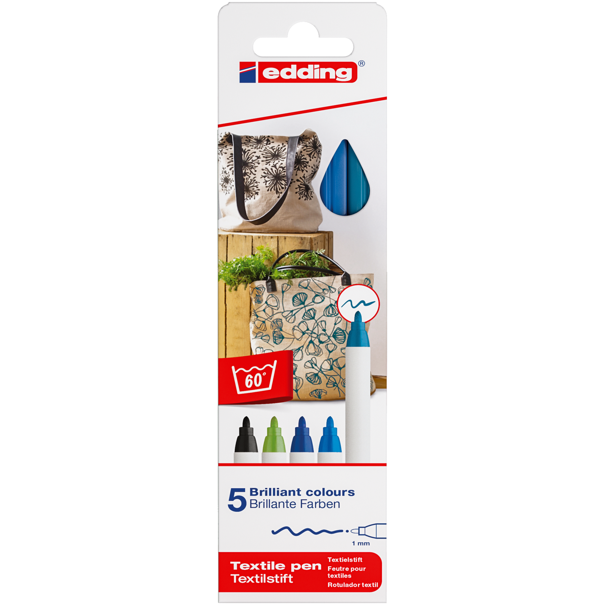 e-4600 Textile Pen Set Cool Colours