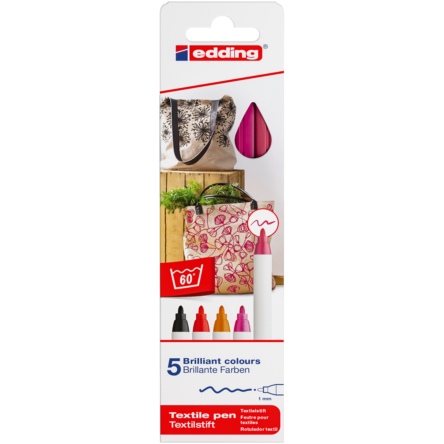 e-4600 Textile Pen Set Warm Colours