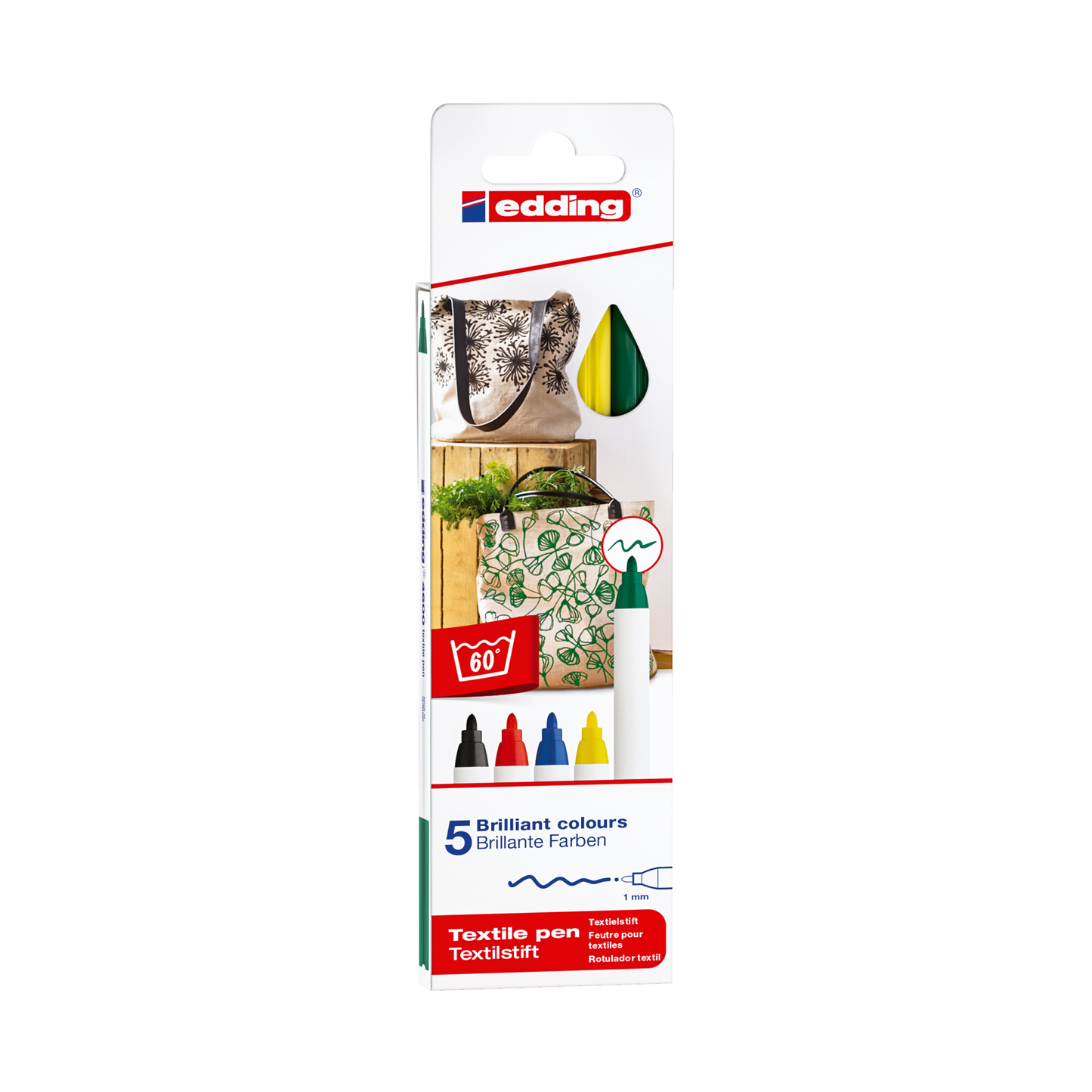 e-4600 Textile Pen Set Basic Colours