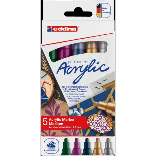 e-5100 Acrylic Marker Medium Set Metallic