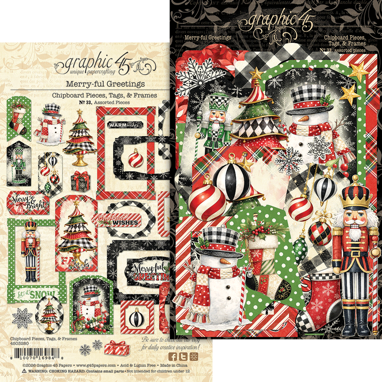 Merry-ful Greetings Chipboard Pieces, Tags & Frames