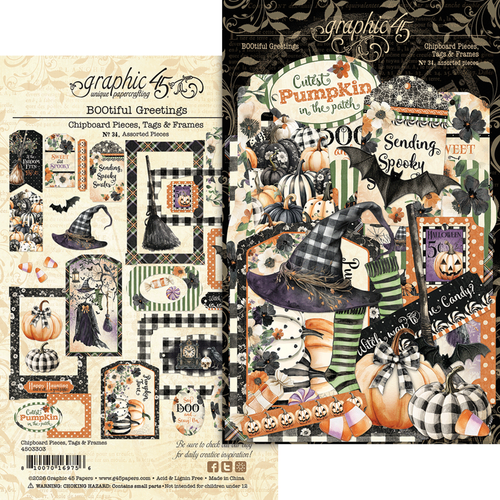 BOOtiful Greetings Chipboard Pieces, Tags & Frames
