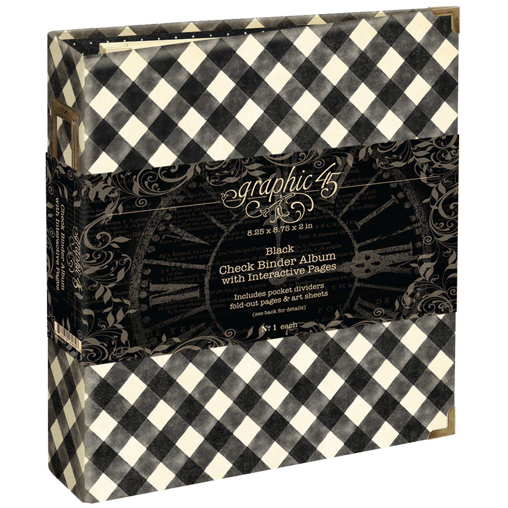 Check Binder Album with Interactive Pages Black