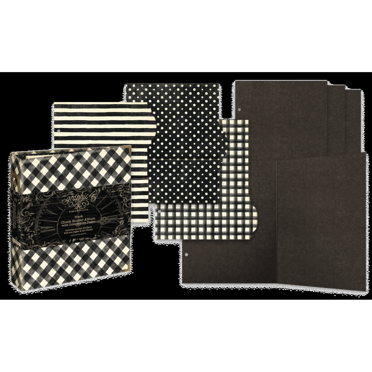 Check Binder Album with Interactive Pages Black