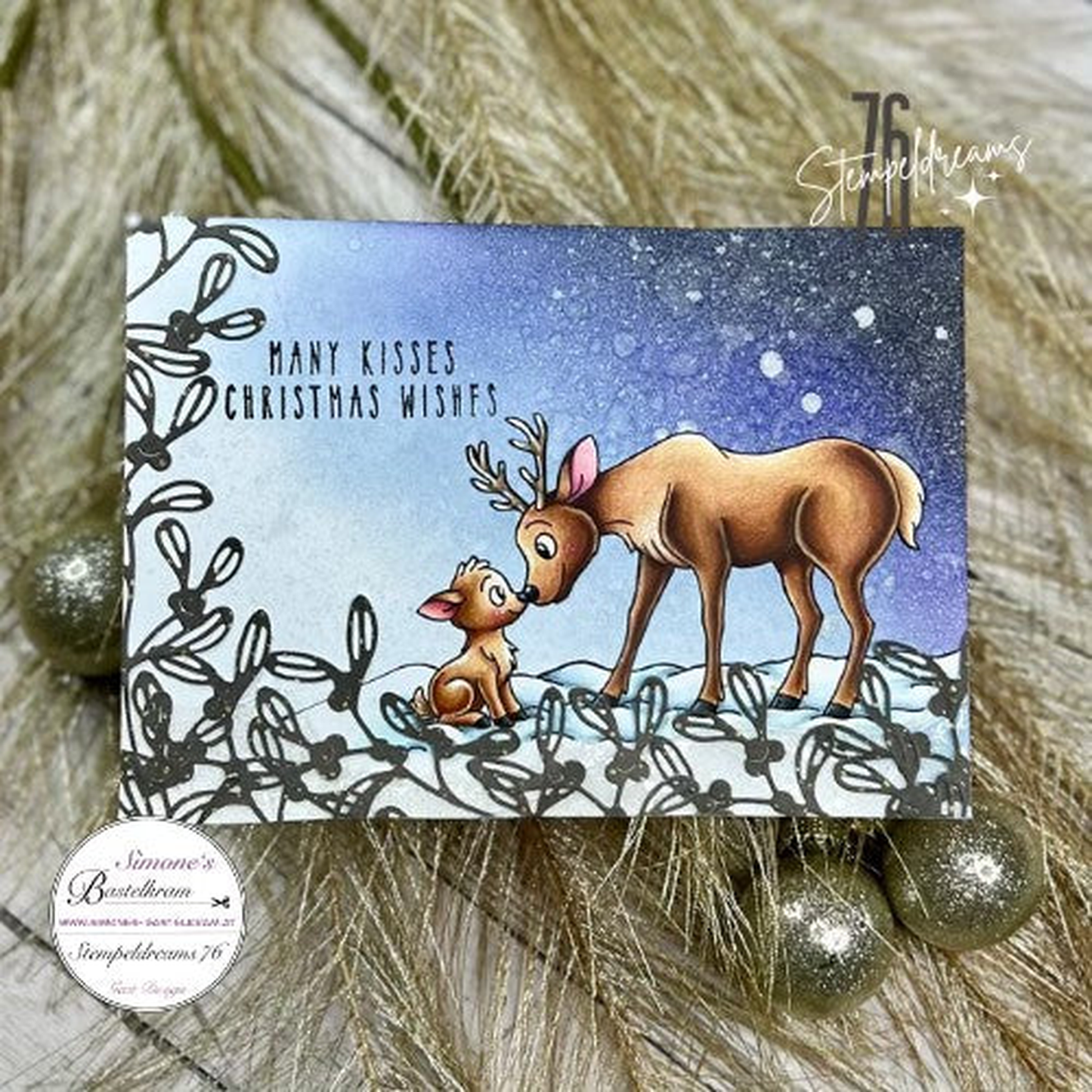 Digistamp Rentier Mama mit Kind