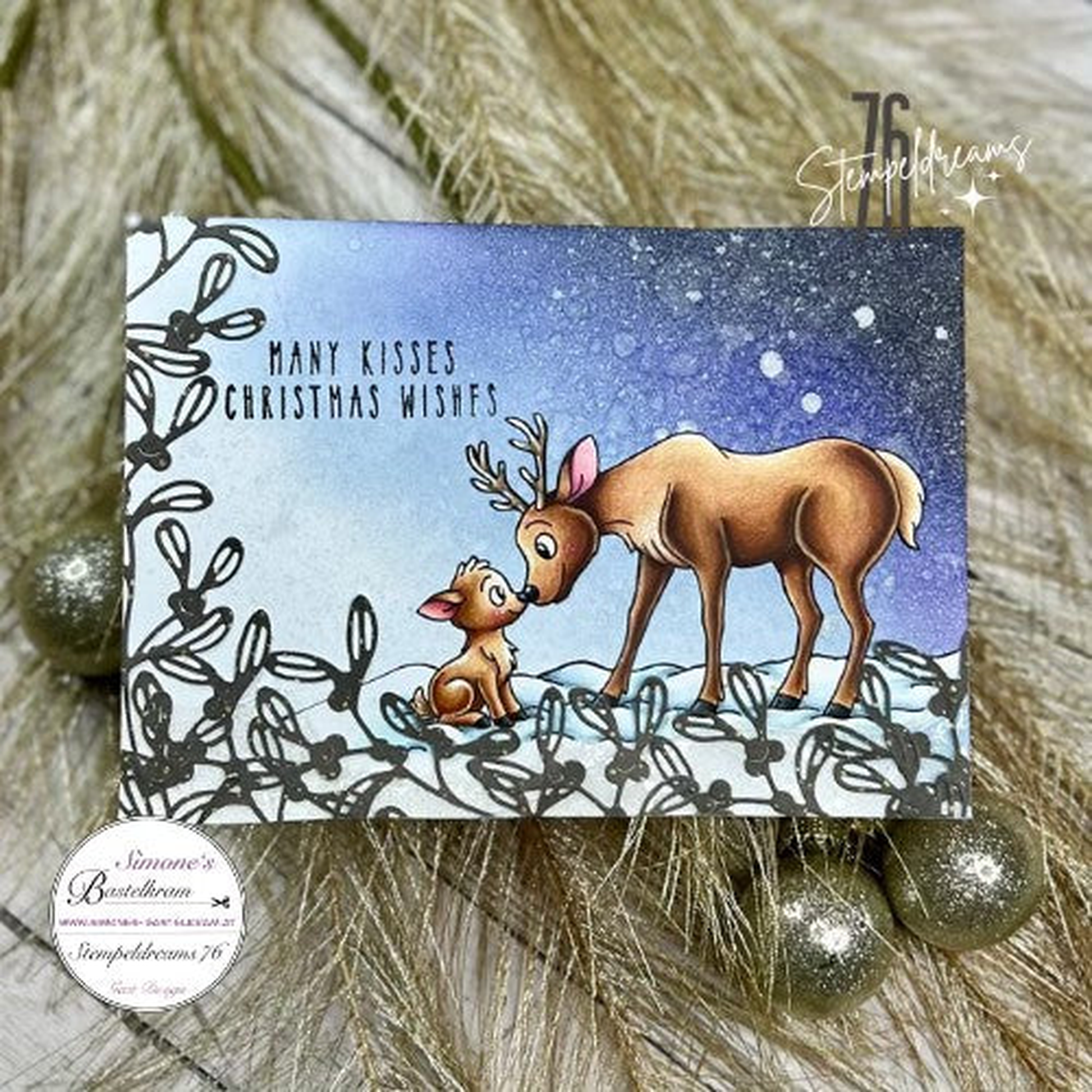 Digistamp Rentier Mama mit Kind