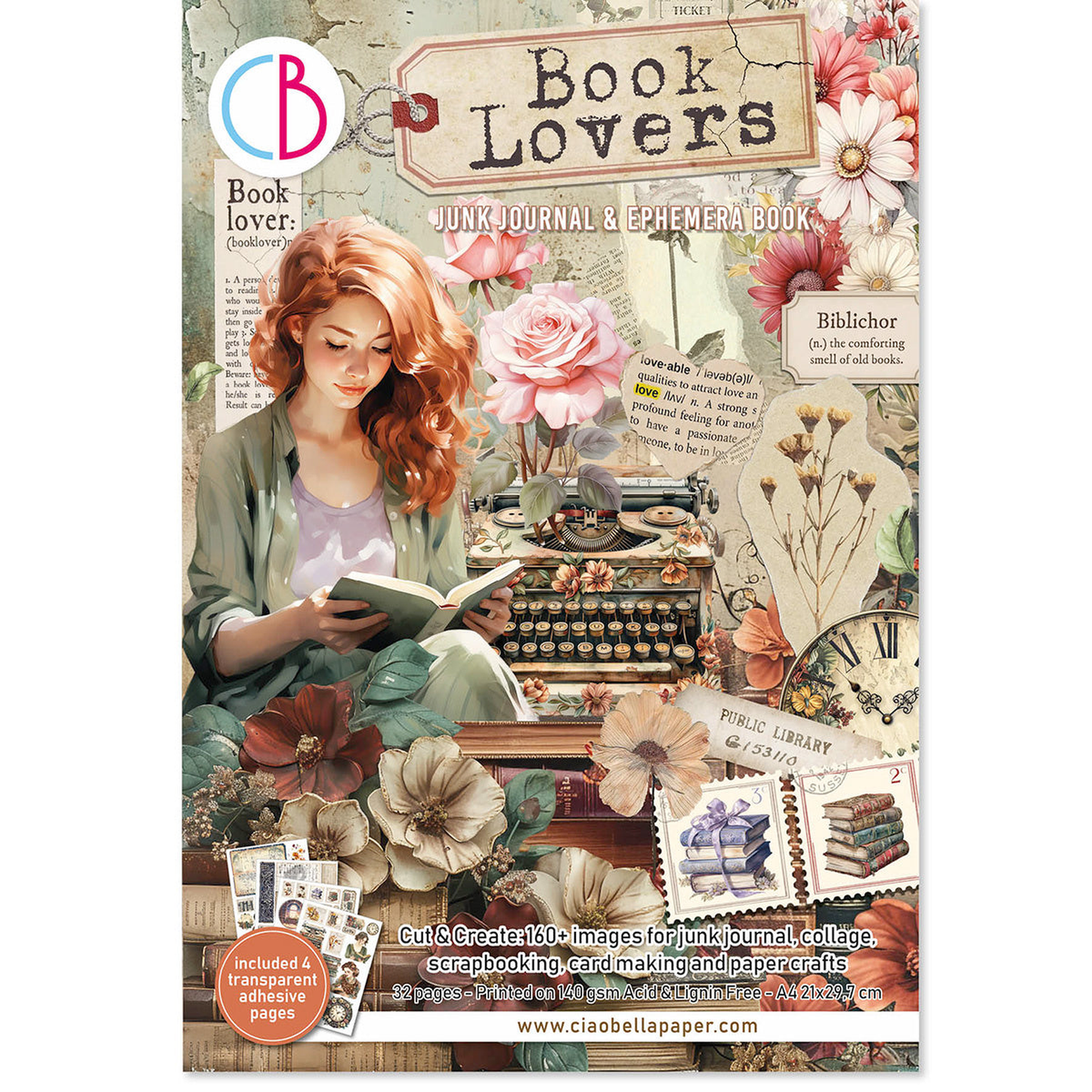 Book Lovers Junk Journal Ephemera Book