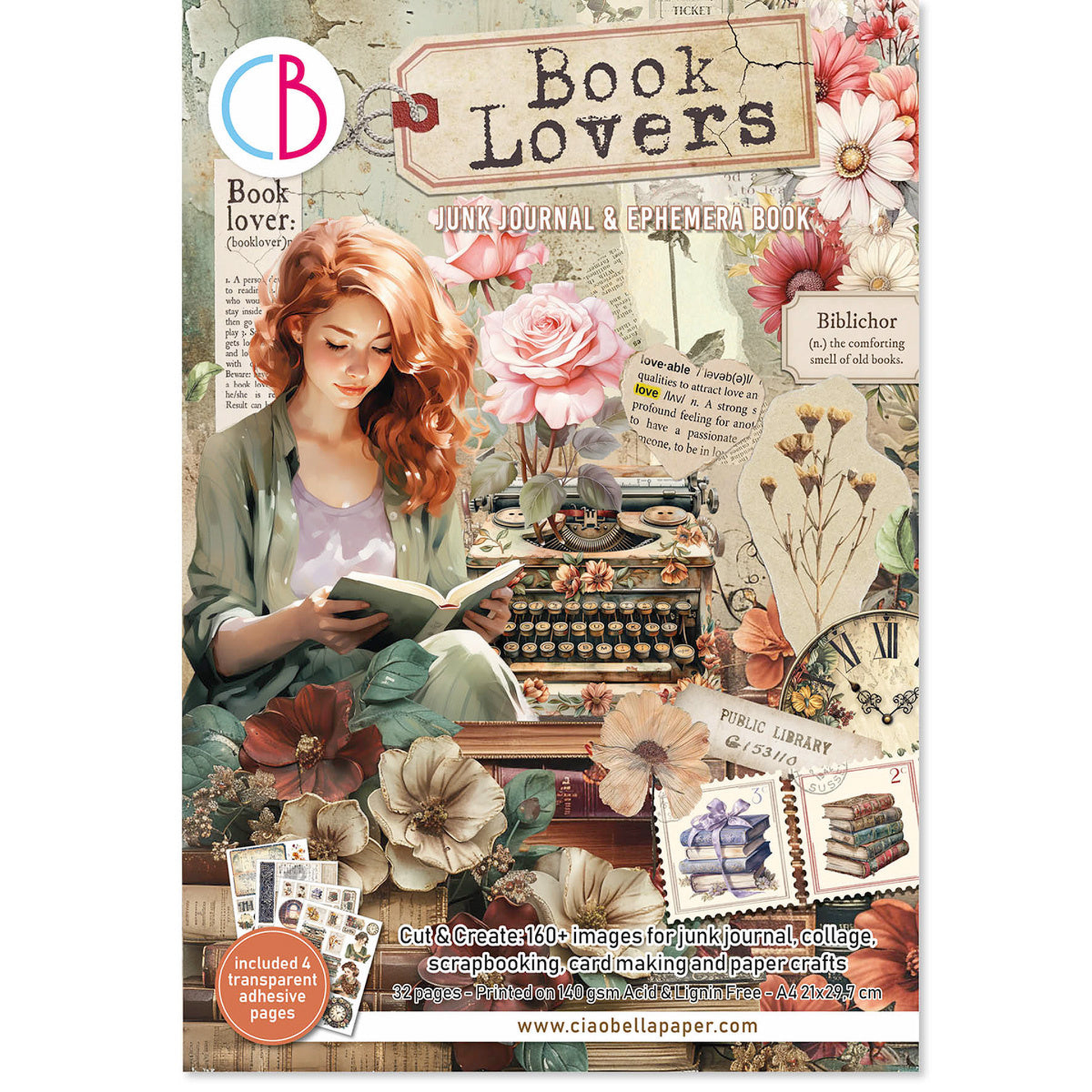 Book Lovers Junk Journal Ephemera Book
