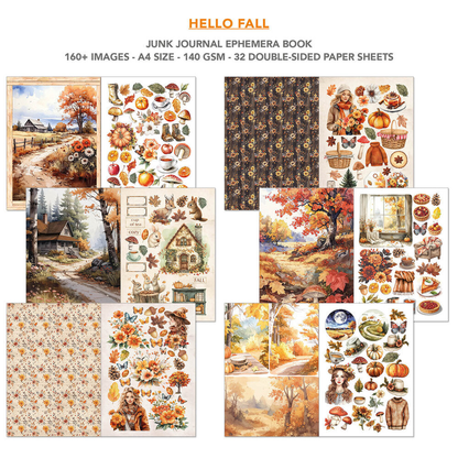 Hello Fall Junk Journal Ephemera Book
