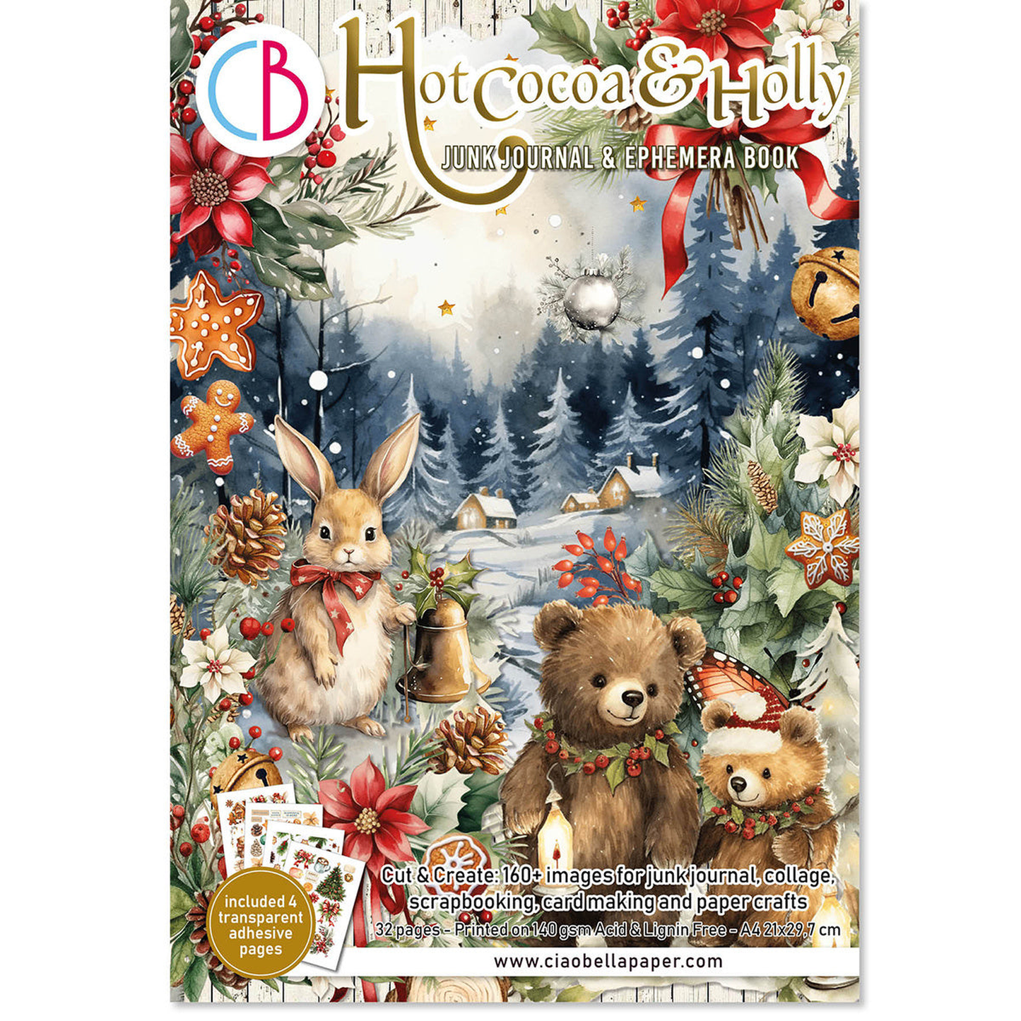 Hot Cocoa & Holly Junk Journal Ephemera Book
