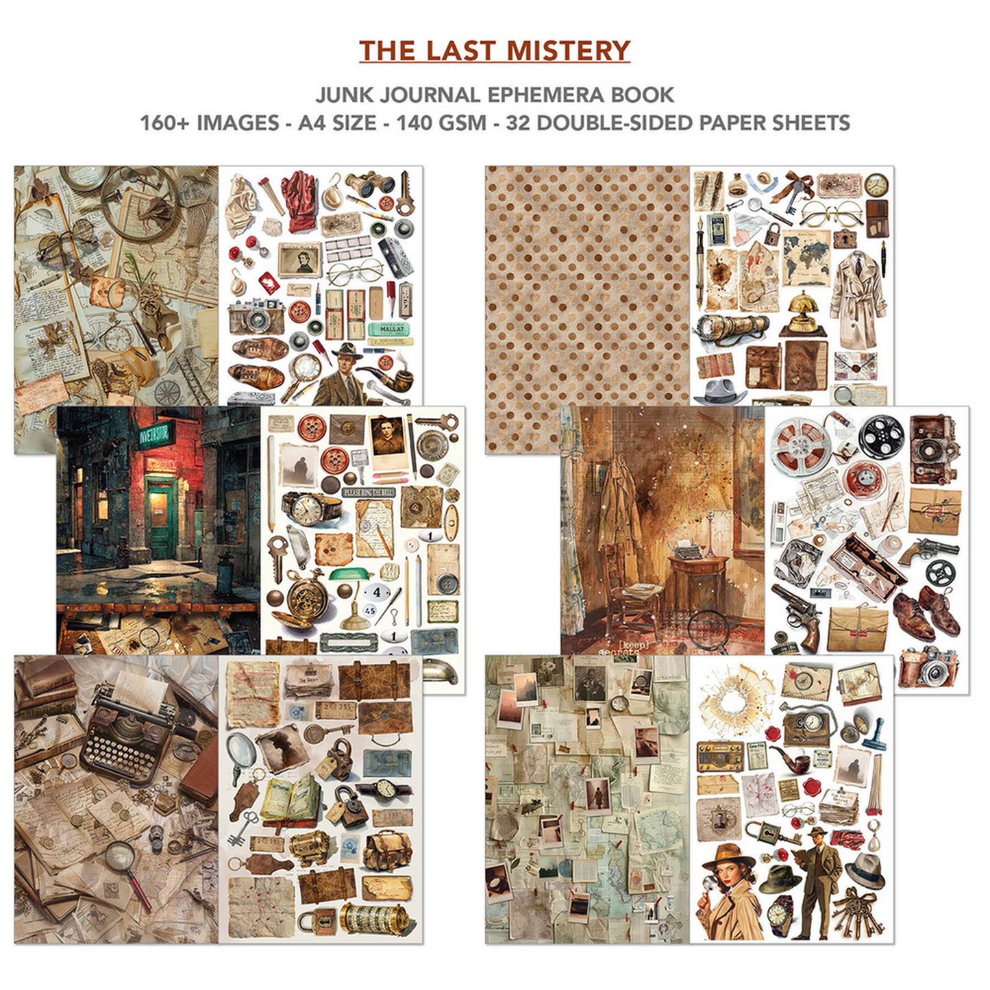 The Last Mystery  Junk Journal Ephemera Book