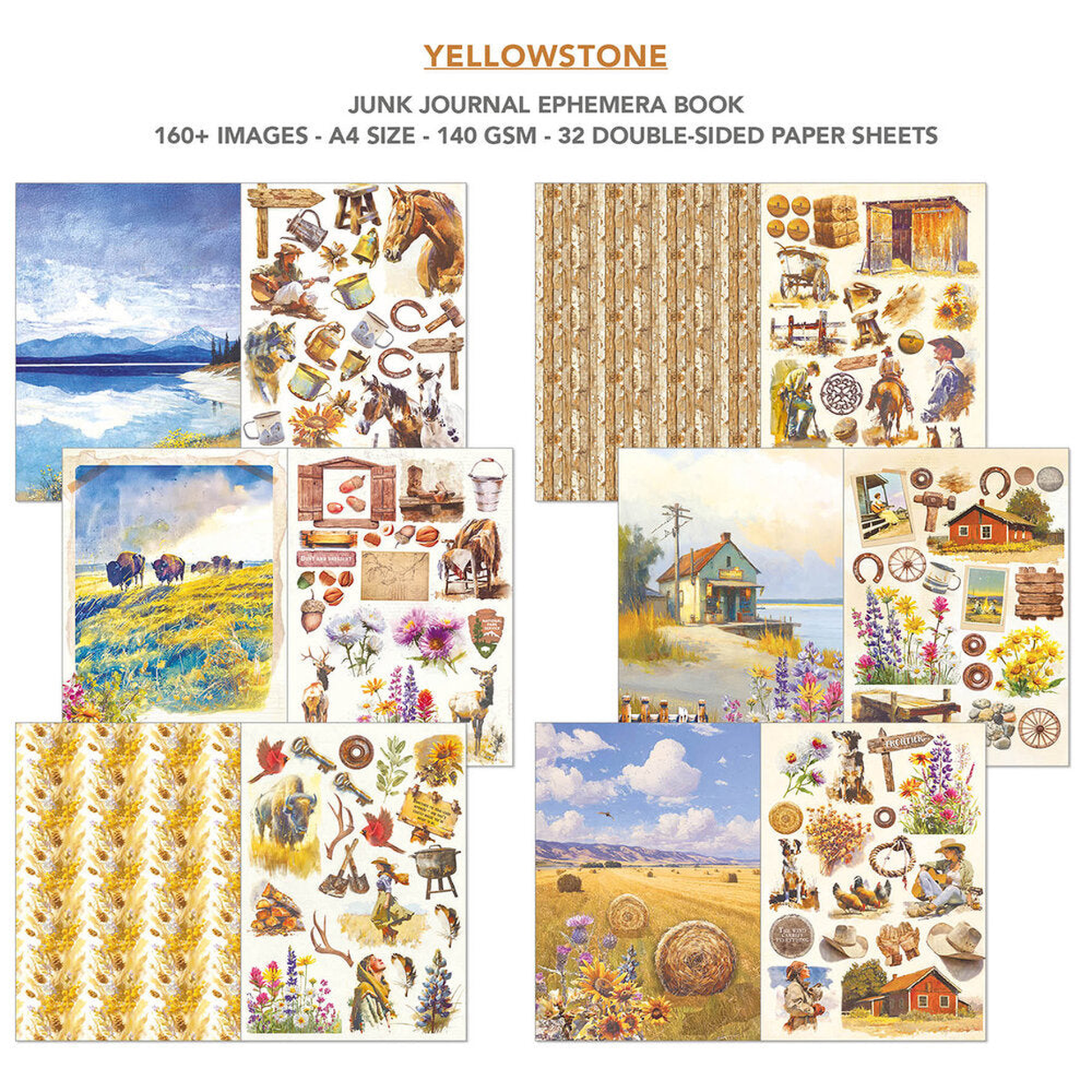 Yellowstone Junk Journal Ephemera Book