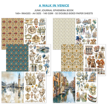 A Walk in Venice Junk Journal Ephemera Book