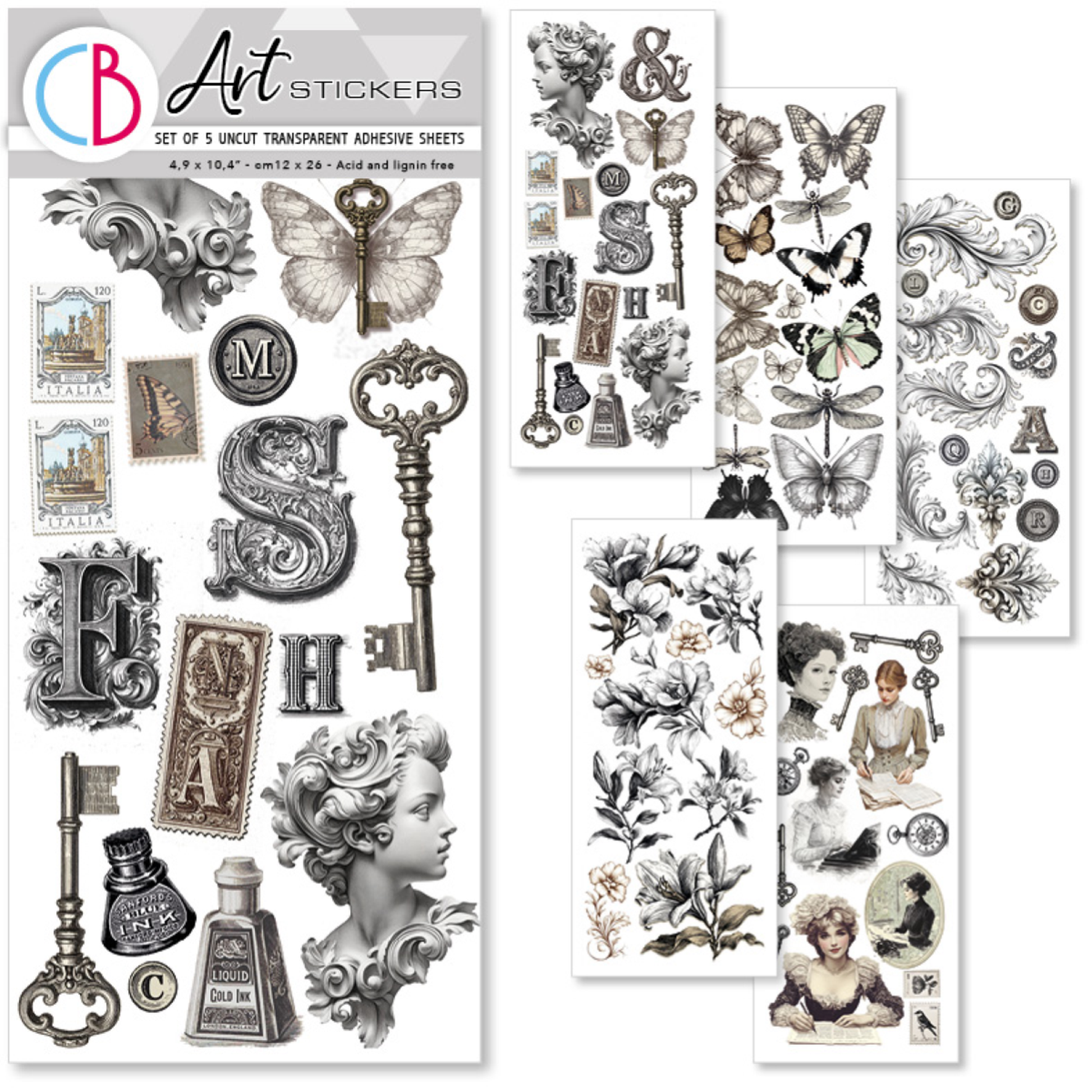 Typographic Transparent Adhesive Sheets