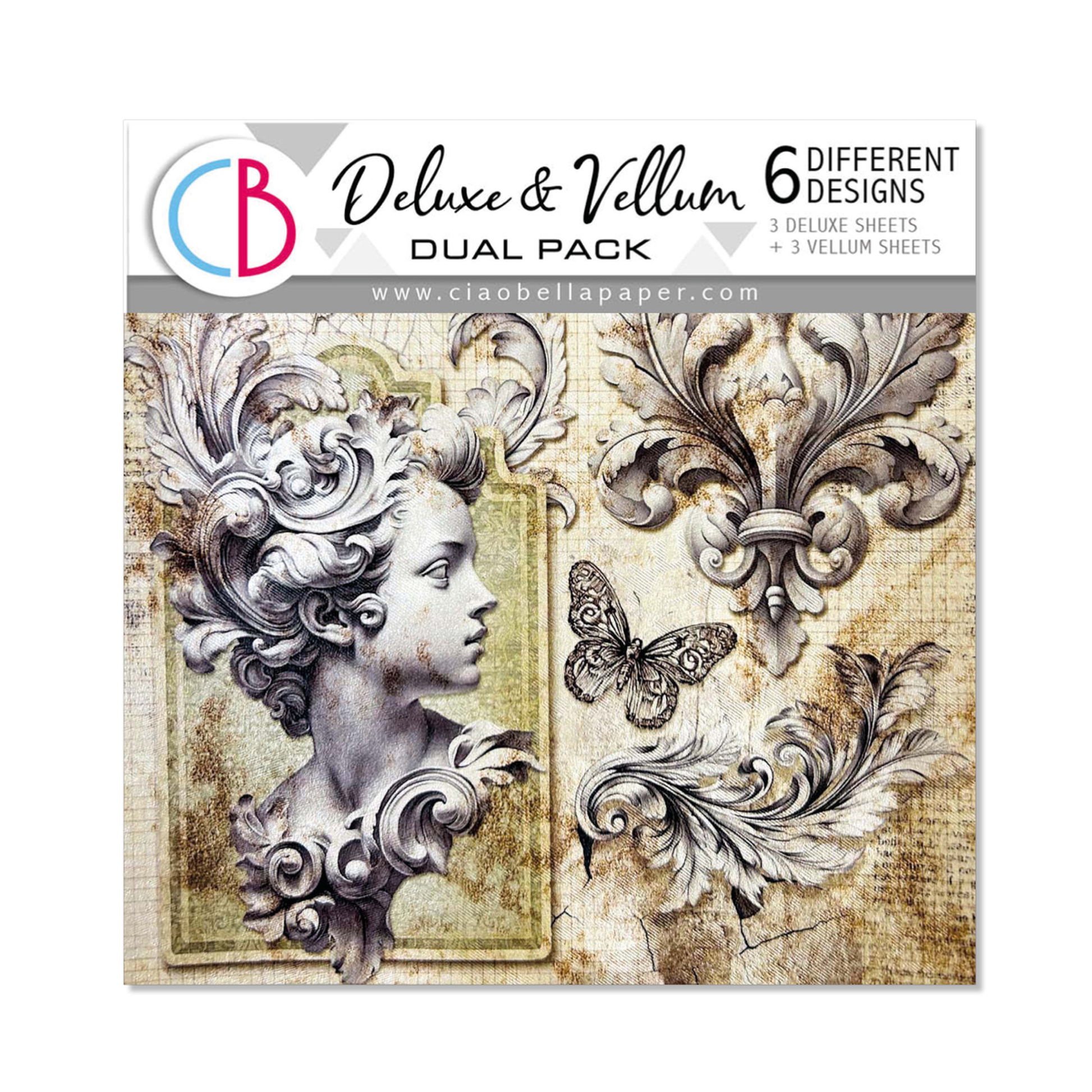 Typographic Deluxe Paper Pearl Copper & Vellum Dual Pack Mixed