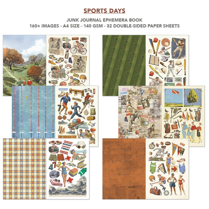 Sports Days Junk Journal Ephemera Book