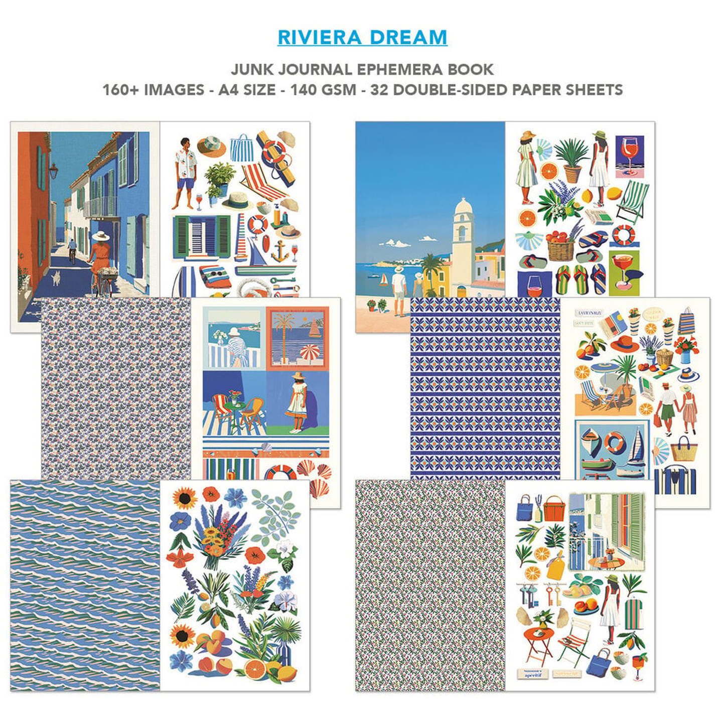 Riviera Dream Junk Journal Ephemera Book