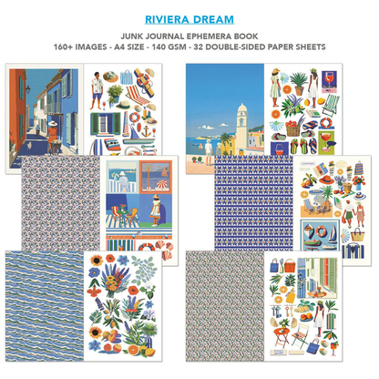Riviera Dream Junk Journal Ephemera Book