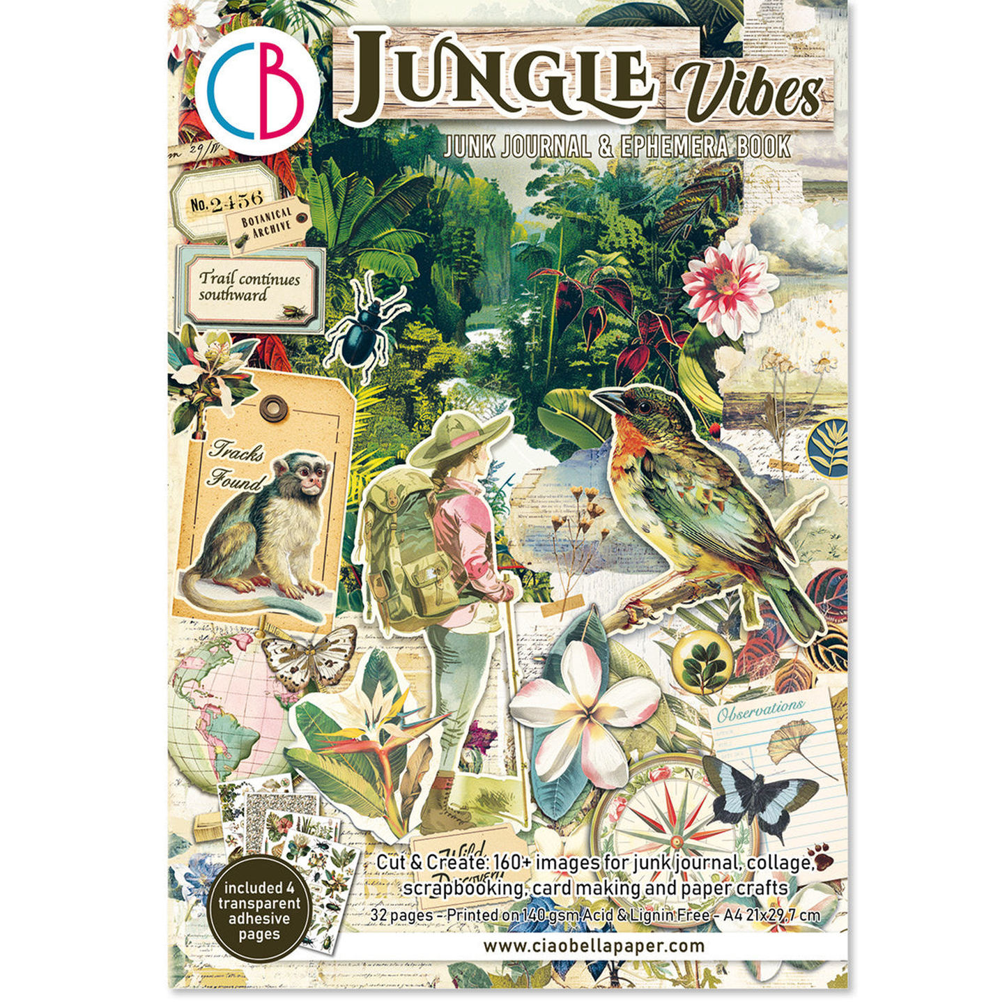 Jungle Vibes Junk Journal Ephemera Book