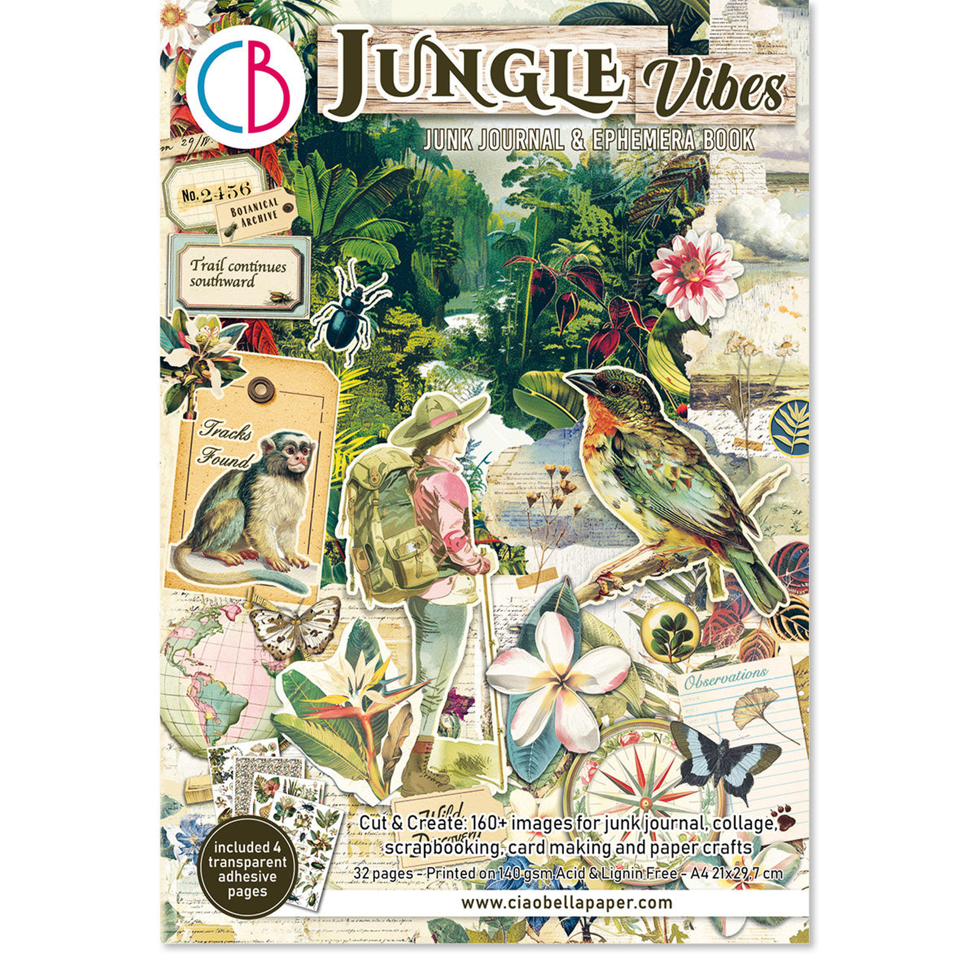 Jungle Vibes Junk Journal Ephemera Book