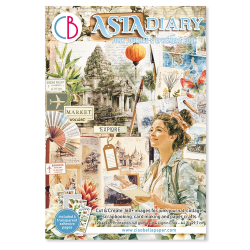 Asia Diary Junk Journal Ephemera Book