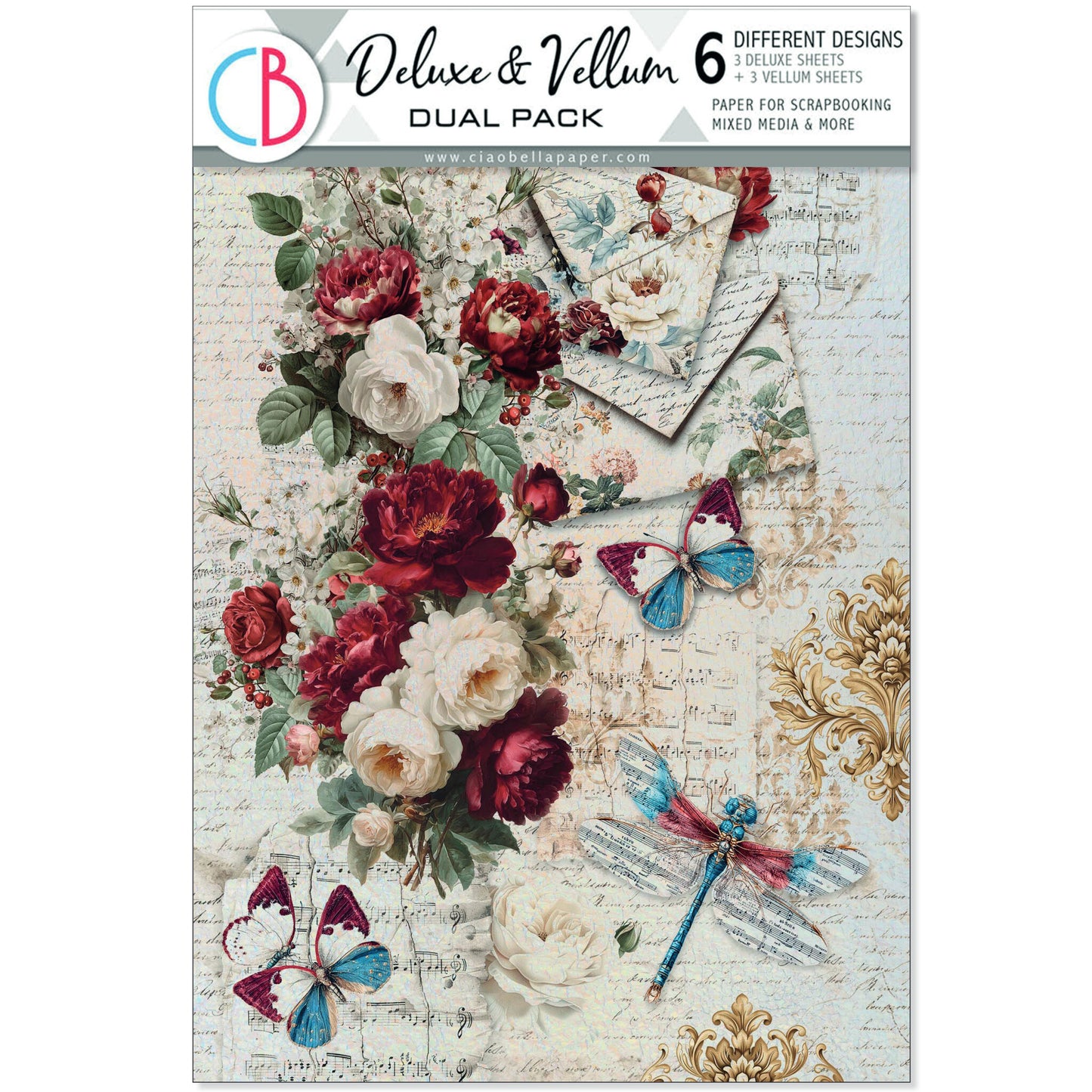 Bohemian Burgundy Deluxe Paper Silver & Vellum Dual Pack Mixed
